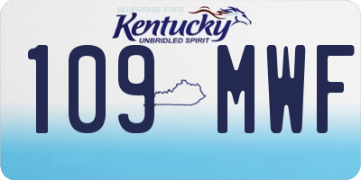 KY license plate 109MWF