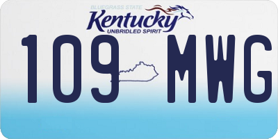 KY license plate 109MWG