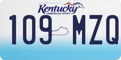 KY license plate 109MZQ