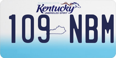 KY license plate 109NBM