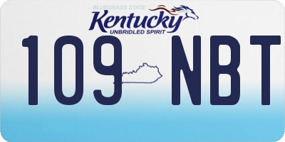 KY license plate 109NBT