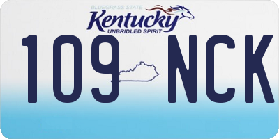 KY license plate 109NCK