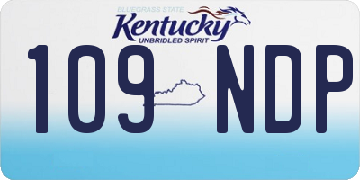 KY license plate 109NDP
