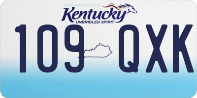 KY license plate 109QXK