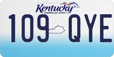 KY license plate 109QYE
