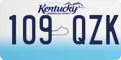 KY license plate 109QZK