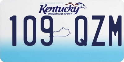 KY license plate 109QZM