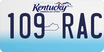 KY license plate 109RAC
