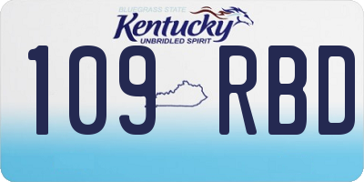 KY license plate 109RBD