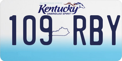 KY license plate 109RBY