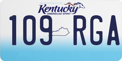 KY license plate 109RGA
