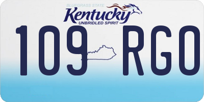 KY license plate 109RGO