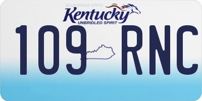 KY license plate 109RNC