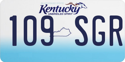 KY license plate 109SGR
