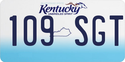 KY license plate 109SGT