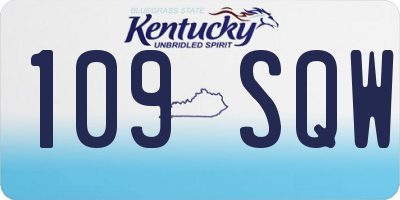 KY license plate 109SQW