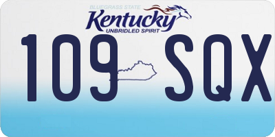 KY license plate 109SQX