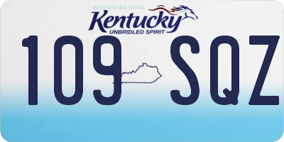 KY license plate 109SQZ
