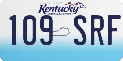 KY license plate 109SRF