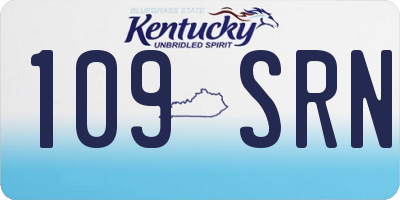 KY license plate 109SRN