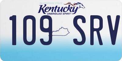 KY license plate 109SRV