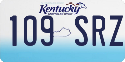 KY license plate 109SRZ