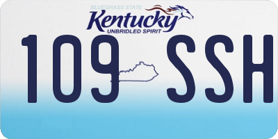 KY license plate 109SSH