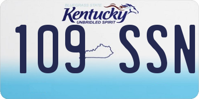 KY license plate 109SSN