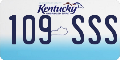 KY license plate 109SSS