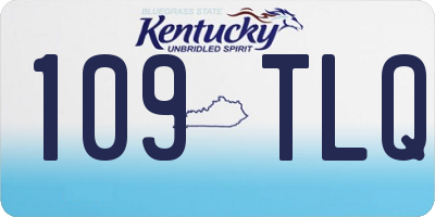 KY license plate 109TLQ