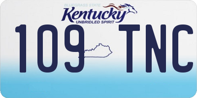 KY license plate 109TNC
