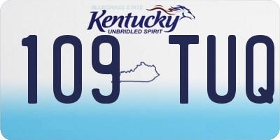 KY license plate 109TUQ