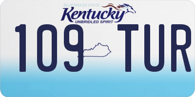 KY license plate 109TUR