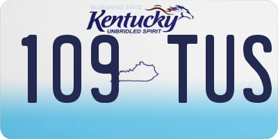 KY license plate 109TUS