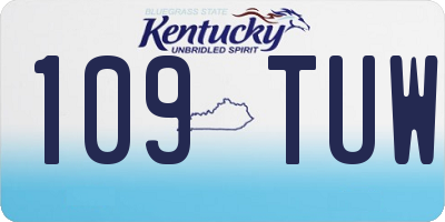 KY license plate 109TUW