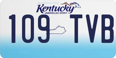 KY license plate 109TVB