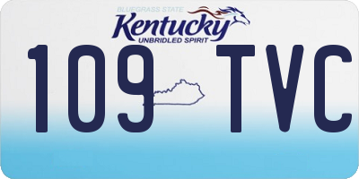 KY license plate 109TVC