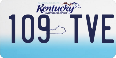 KY license plate 109TVE