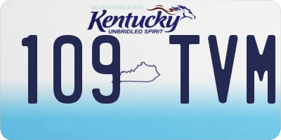 KY license plate 109TVM