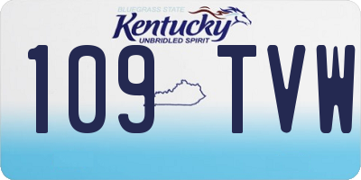 KY license plate 109TVW