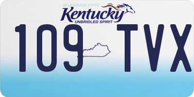 KY license plate 109TVX