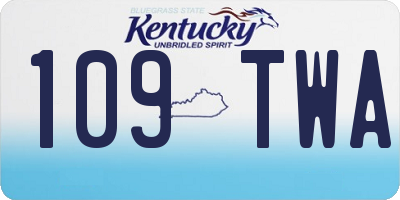 KY license plate 109TWA