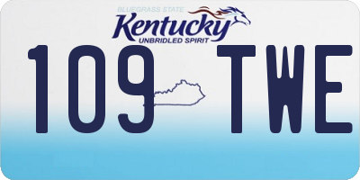 KY license plate 109TWE