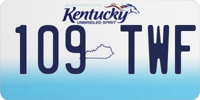 KY license plate 109TWF