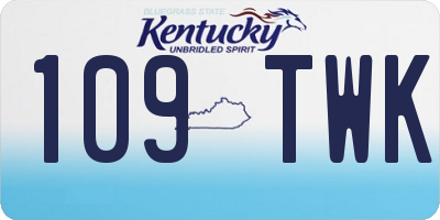 KY license plate 109TWK