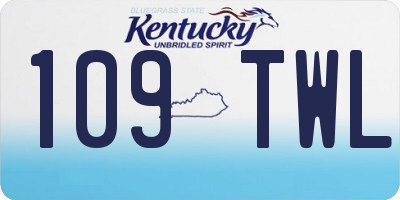 KY license plate 109TWL