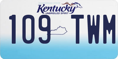KY license plate 109TWM