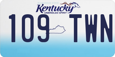 KY license plate 109TWN