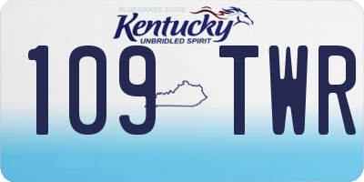 KY license plate 109TWR