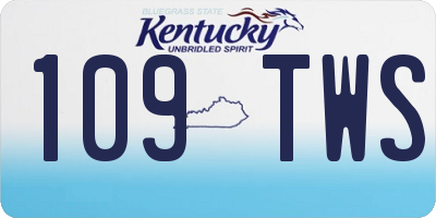 KY license plate 109TWS